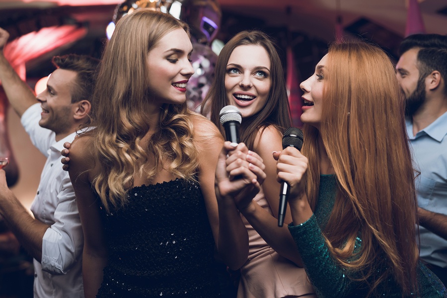 Singing in a club in Leeds.