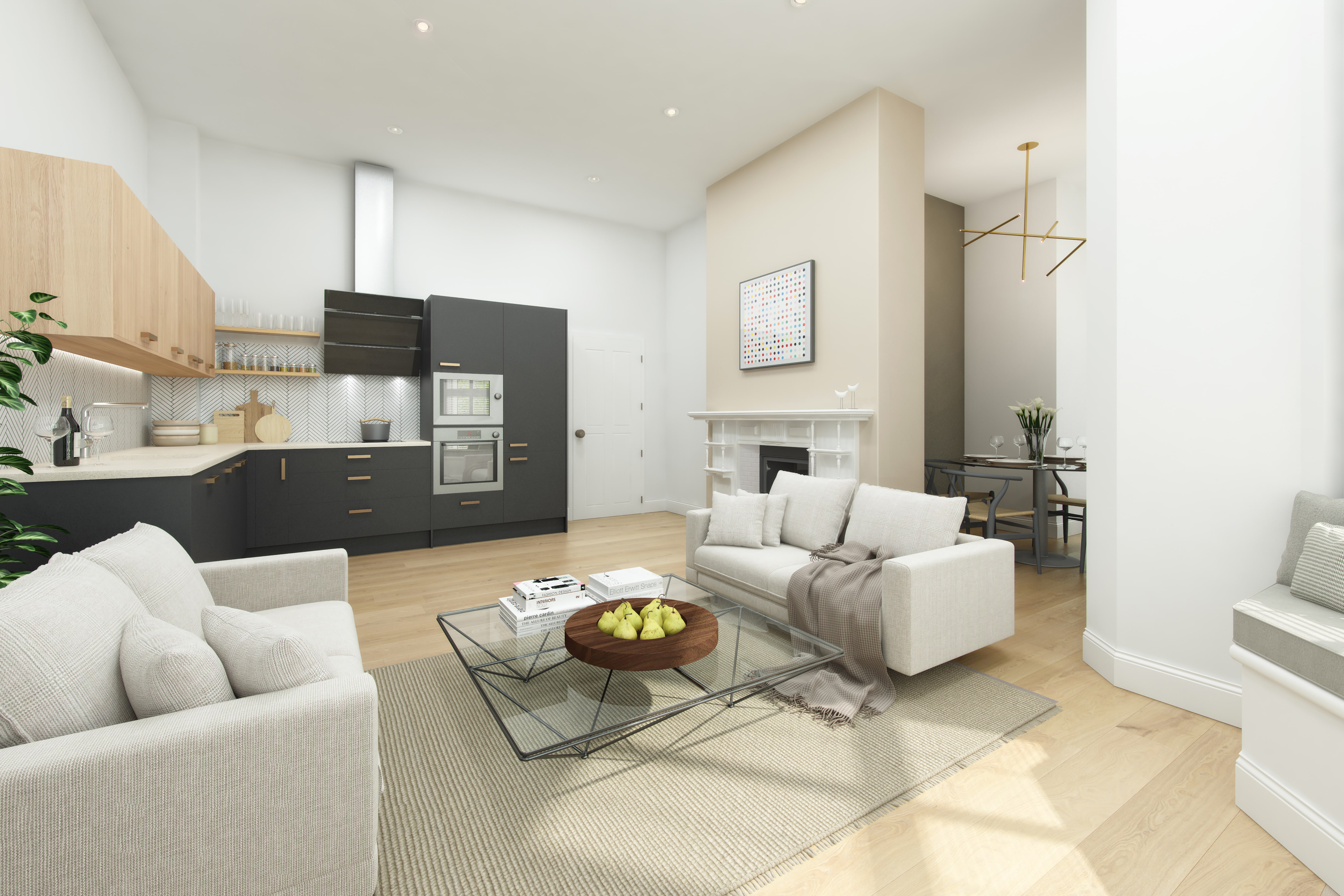 Open plan living at Cotton Works in Spinning Acres, Leeds