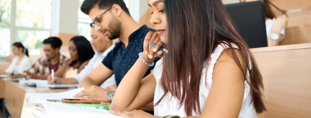 University students sitting an exam