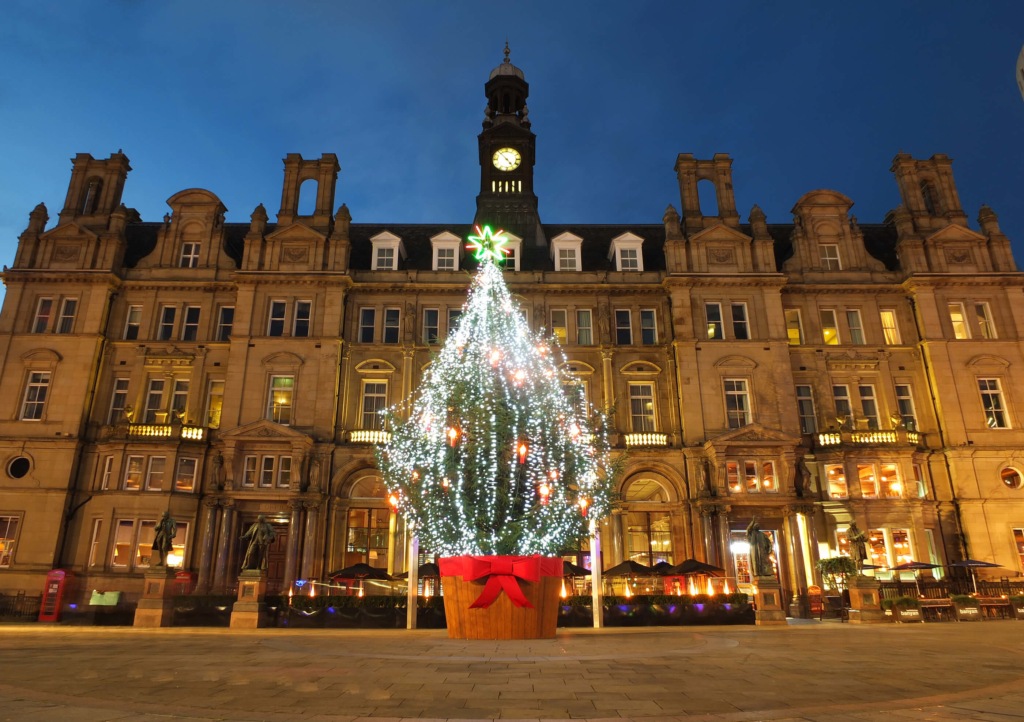 A Christmas tree in Leeds Yorkshire