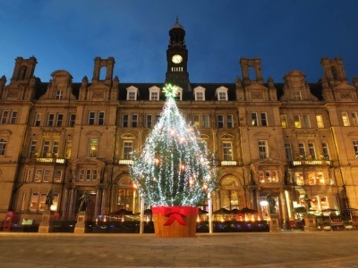 A Christmas tree in Leeds Yorkshire