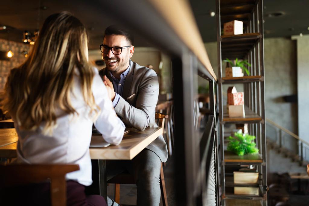 couple on date in restaurant