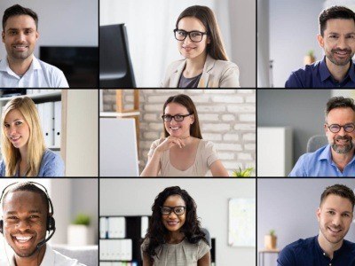 Professional Group Headshot Video Conference.