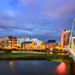 The Leeds skyline at night